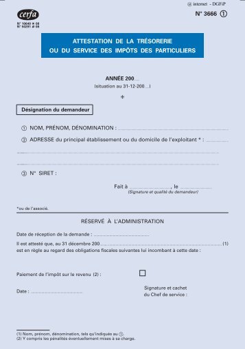 attestation fiscale 3666
